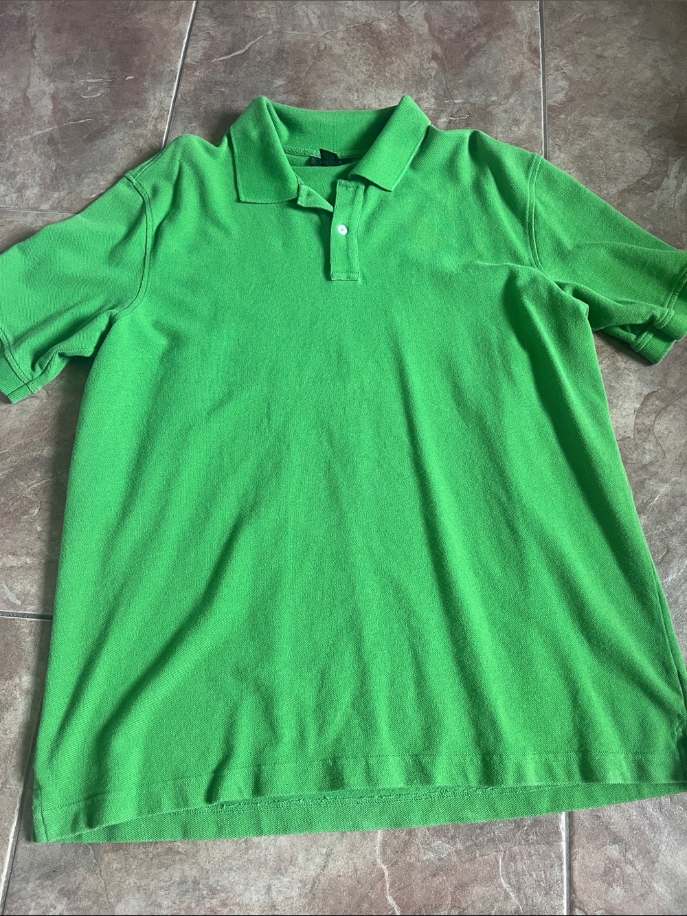 Express Men's Bright Green Polo Shirt